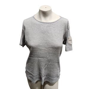 Polo Ralph Lauren Grey Ribbed T Shirt Sleeve Pocket Capsule Casual Minimal SZ XL